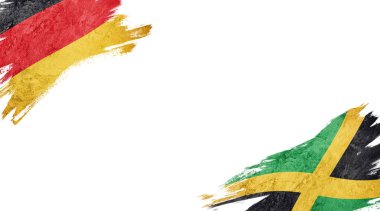 Beyaz Arkaplanda Almanya ve Jamaika Bayrakları